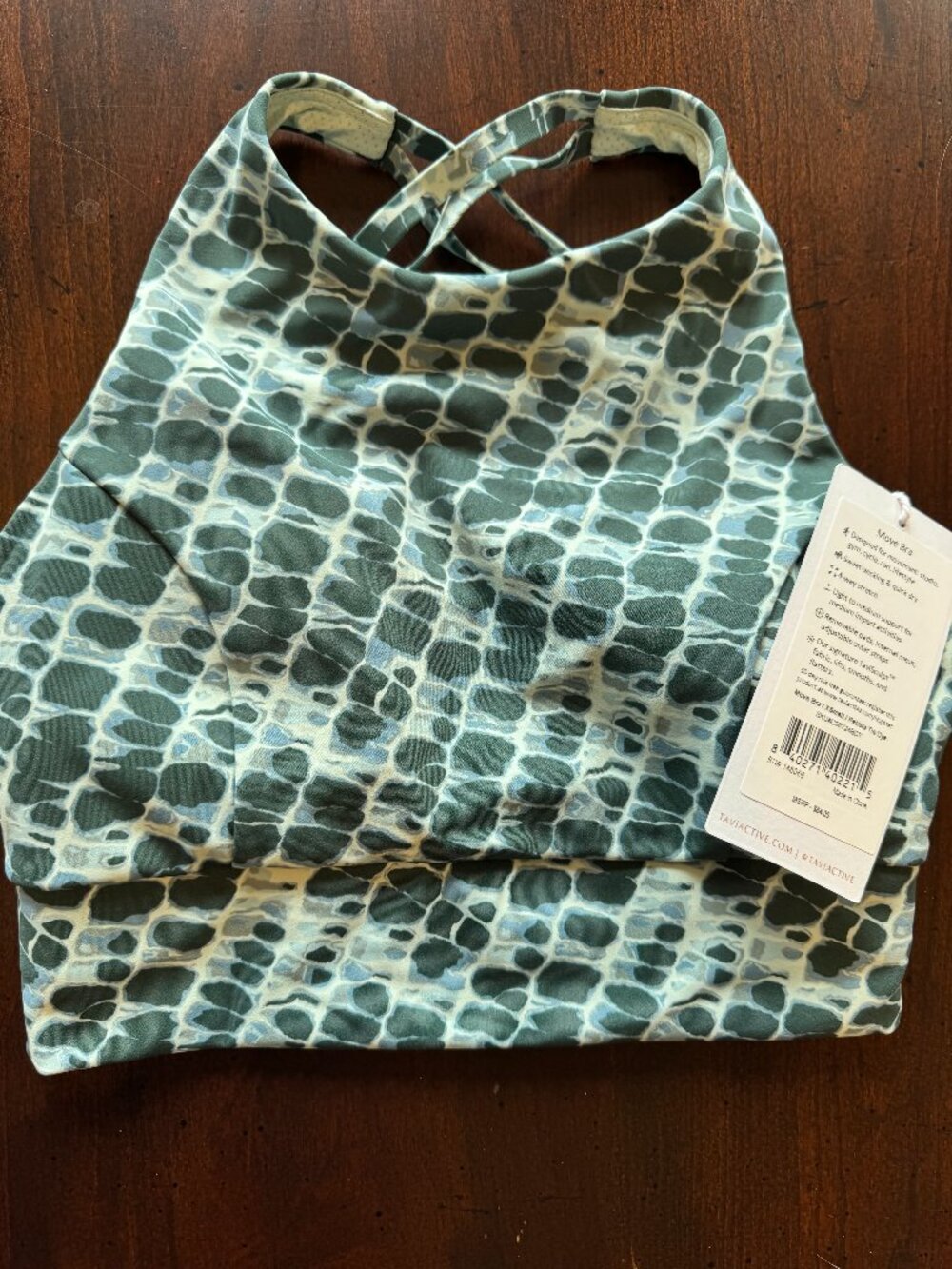 TAVI Move Bra – Blue Green Print – NWT - Picture 3 of 4